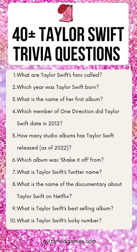 Taylor Swift Quizzes and Games .